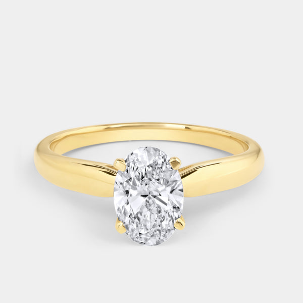 1 Carat Lab-Grown Diamond Oval-Shaped Classic Solitaire Ring — GILDED New York