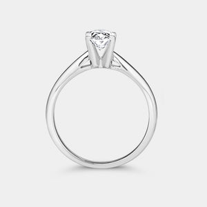 Gilded 1 Carat Lab-Grown Diamond Oval-Shaped Cathedral Solitaire Ring