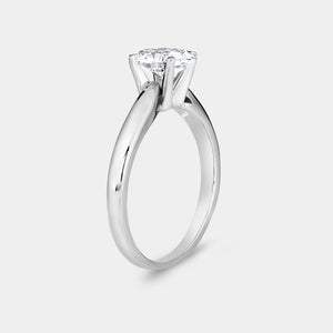 Gilded 1 Carat Lab-Grown Diamond Oval-Shaped Cathedral Solitaire Ring