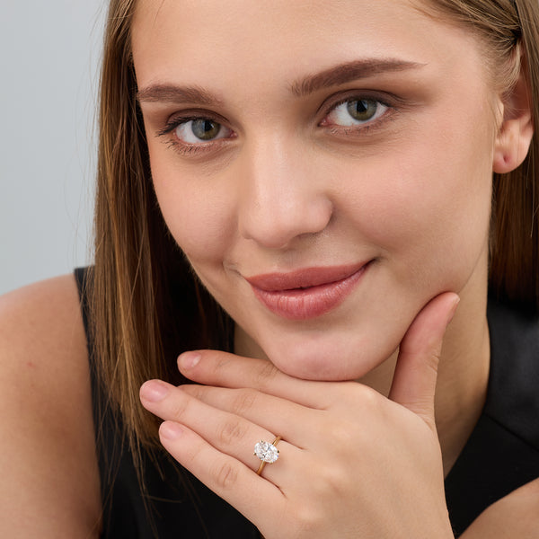2 Carat Lab-Grown Diamond Oval-Shaped Classic Solitaire Ring — GILDED New York