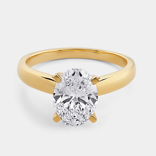 2 Carat Lab-Grown Diamond Oval-Shaped Classic Solitaire Ring — GILDED New York
