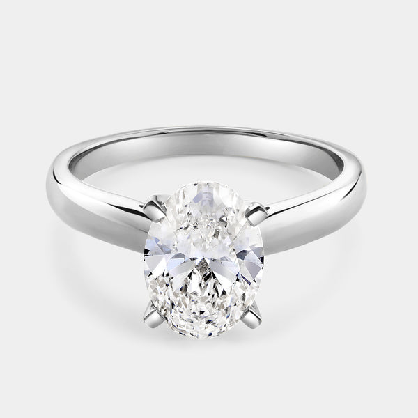 2 Carat Lab-Grown Diamond Oval-Shaped Classic Solitaire Ring — GILDED New York