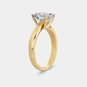 Gilded 2 Carat Lab-Grown Diamond Oval-Shaped Classic Solitaire Ring