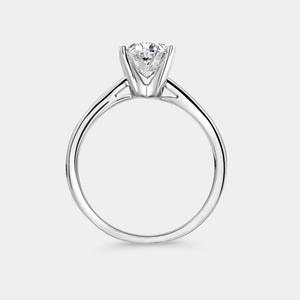 Gilded 2 Carat Lab-Grown Diamond Oval-Shaped Classic Solitaire Ring
