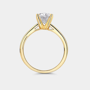 Gilded 2 Carat Lab-Grown Diamond Oval-Shaped Classic Solitaire Ring