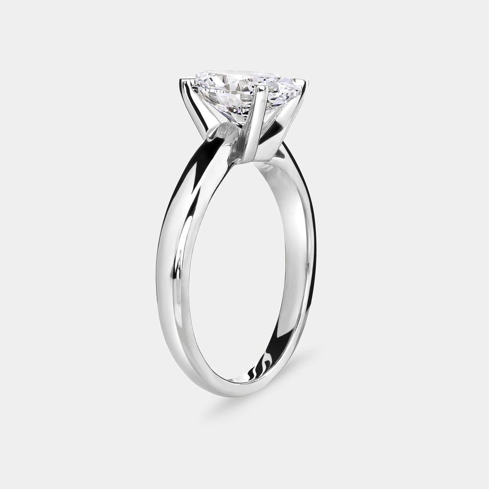 Gilded 2 Carat Lab-Grown Diamond Oval-Shaped Classic Solitaire Ring