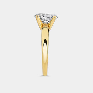 Gilded 2 Carat Lab-Grown Diamond Oval-Shaped Classic Solitaire Ring