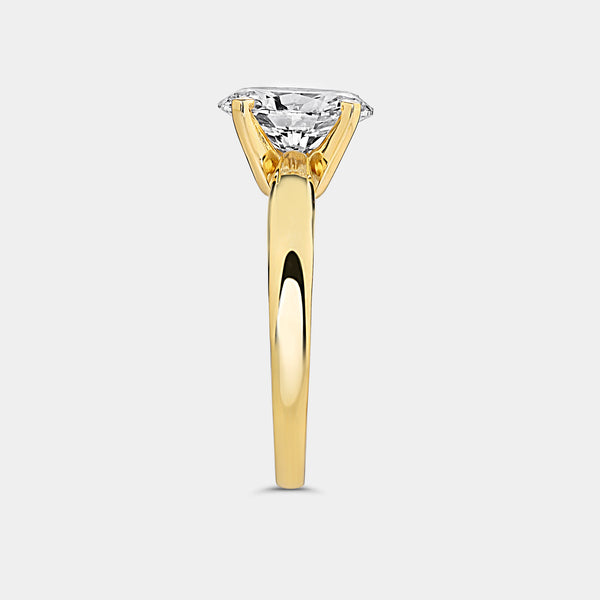 2 Carat Lab-Grown Diamond Oval-Shaped Classic Solitaire Ring — GILDED New York