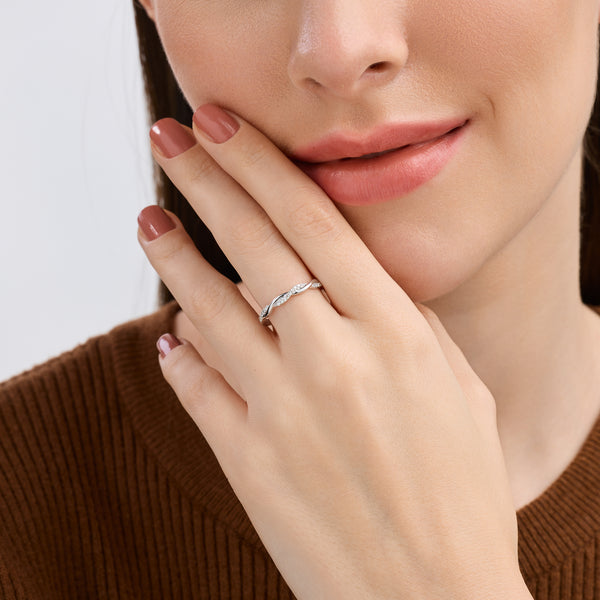 1/10 Carat Lab-Grown Braided Stack Ring — GILDED New York