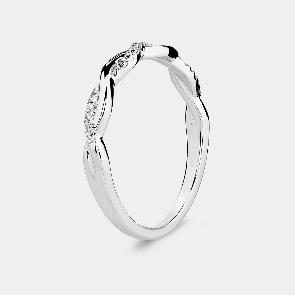 Gilded 1/10 Carat Lab-Grown Braided Stack Ring