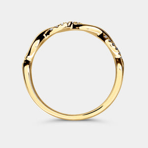 Gilded 1/10 Carat Lab-Grown Braided Stack Ring