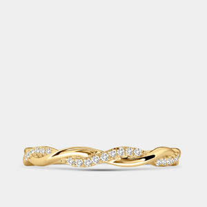 Gilded 1/10 Carat Lab-Grown Braided Stack Ring