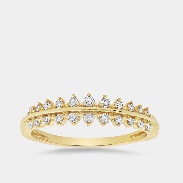 Gilded 1/5 Carat Lab-Grown Diamond Two-Row Petite Temple Anniversary Band