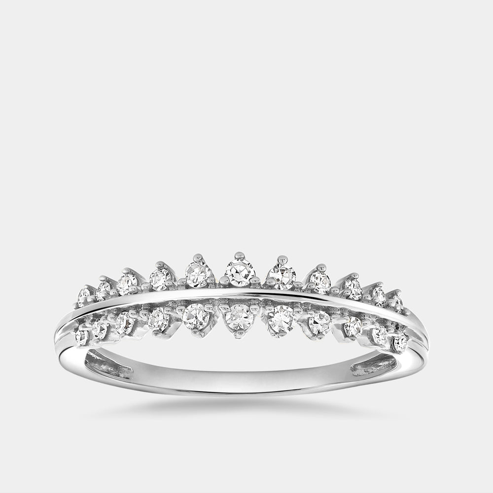 Gilded 1/5 Carat Lab-Grown Diamond Two-Row Petite Temple Anniversary Band