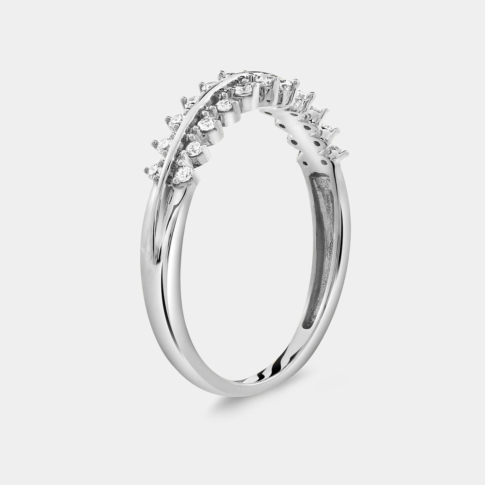 Gilded 1/5 Carat Lab-Grown Diamond Two-Row Petite Temple Anniversary Band