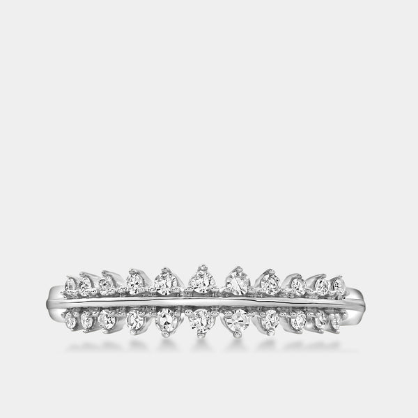Gilded 1/5 Carat Lab-Grown Diamond Two-Row Petite Temple Anniversary Band