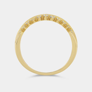Gilded 1/5 Carat Lab-Grown Diamond Two-Row Petite Temple Anniversary Band