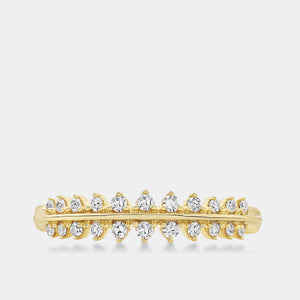 Gilded 1/5 Carat Lab-Grown Diamond Two-Row Petite Temple Anniversary Band