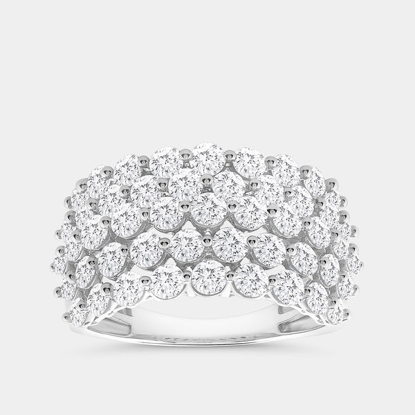 3 Carat Lab-Grown Diamond Five-Row Shared-Prong Domed Anniversary Band — GILDED New York