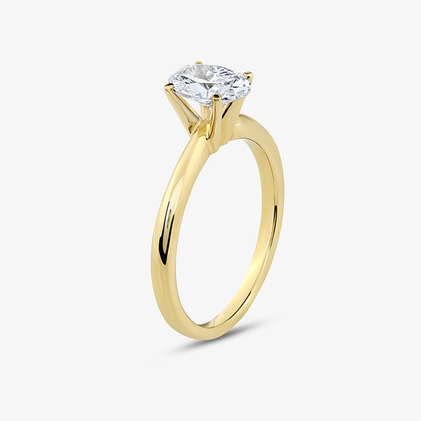 1 and 1/2 Carat Lab-Grown Diamond Solitaire Oval-Shaped Prong-Setting Bridal Set — GILDED New York