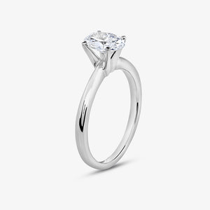 Gilded 1 and 1/2 Carat Lab-Grown Diamond Solitaire Oval-Shaped Prong-Setting Bridal Set