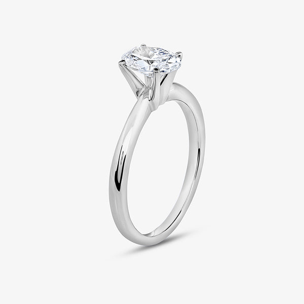 1 and 1/2 Carat Lab-Grown Diamond Solitaire Oval-Shaped Prong-Setting Bridal Set — GILDED New York