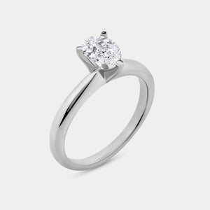 Gilded 1 and 1/2 Carat Lab-Grown Diamond Solitaire Pear-Shaped Prong-Setting Bridal Set