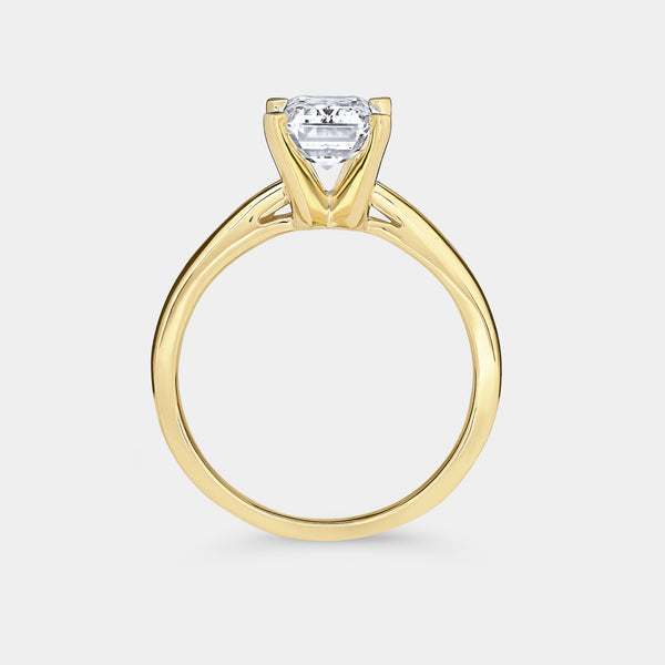 2 Carat Lab-Grown Diamond Emerald-Cut Classic Solitaire Ring — GILDED New York