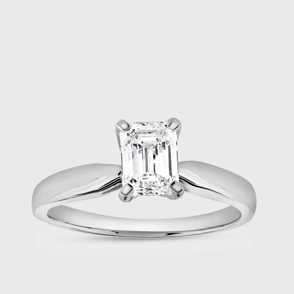 1 Carat Lab-Grown Diamond Emerald-Cut Classic Solitaire Ring — GILDED New York
