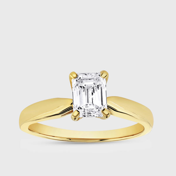 1 Carat Lab-Grown Diamond Emerald-Cut Classic Solitaire Ring — GILDED New York