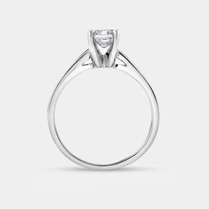 Gilded 1 Carat Lab-Grown Diamond Emerald-Cut Classic Solitaire Ring
