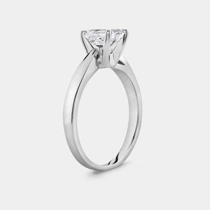 Gilded 1 Carat Lab-Grown Diamond Emerald-Cut Classic Solitaire Ring