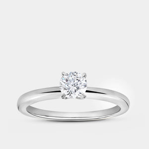 Gilded 1/2 Carat Lab-Grown Diamond Round-Shaped Classic Solitaire Ring