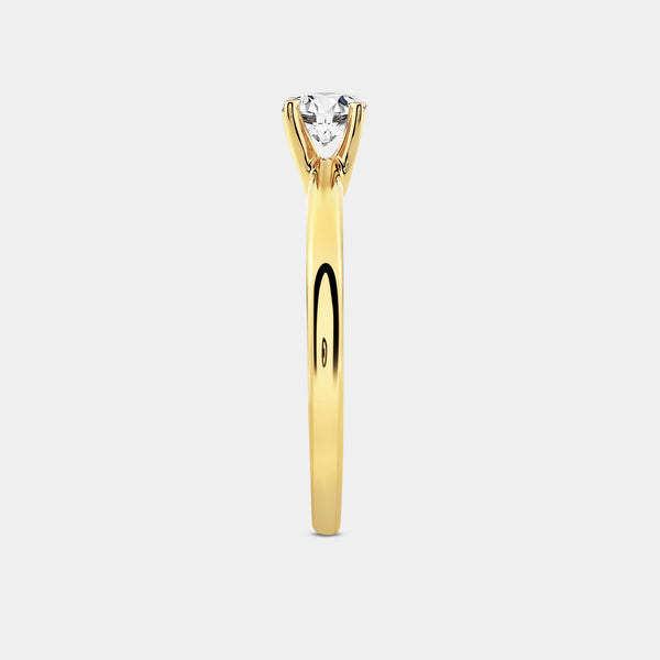 1/2 Carat Lab-Grown Diamond Round-Shaped Classic Solitaire Ring — GILDED New York