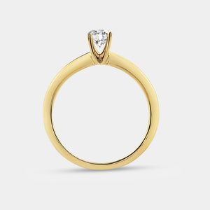 Gilded 1/2 Carat Lab-Grown Diamond Round-Shaped Classic Solitaire Ring