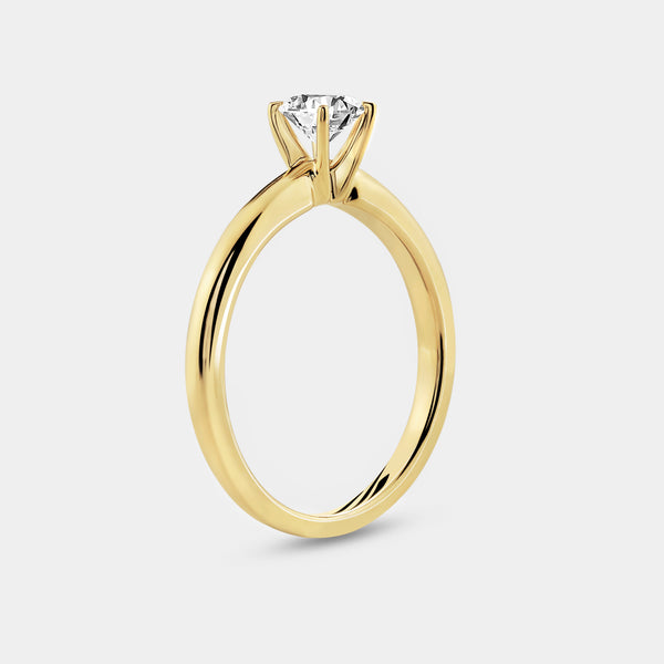 1/2 Carat Lab-Grown Diamond Round-Shaped Classic Solitaire Ring — GILDED New York