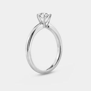 Gilded 1/2 Carat Lab-Grown Diamond Round-Shaped Classic Solitaire Ring
