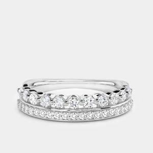 Gilded 1/2 Carat Lab-Grown Diamond Two-Row Crown-Inspired Anniversary Band