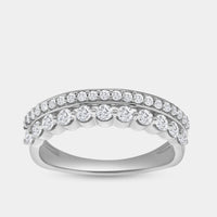 1/2 Carat Lab-Grown Diamond Two-Row Crown-Inspired Anniversary Band — GILDED New York