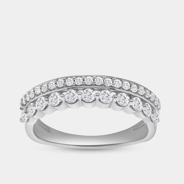 1/2 Carat Lab-Grown Diamond Two-Row Crown-Inspired Anniversary Band — GILDED New York