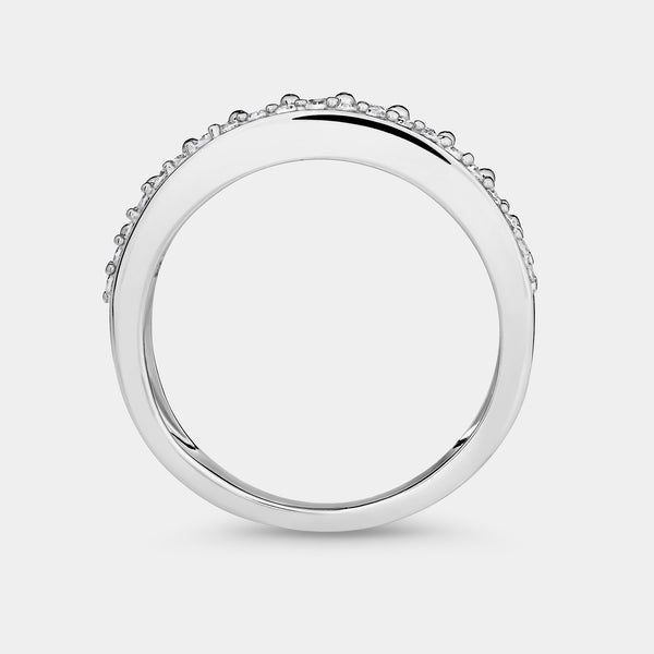 Gilded 1/2 Carat Lab-Grown Diamond Two-Row Crown-Inspired Anniversary Band