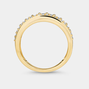 Gilded 1/2 Carat Lab-Grown Diamond Two-Row Crown-Inspired Anniversary Band