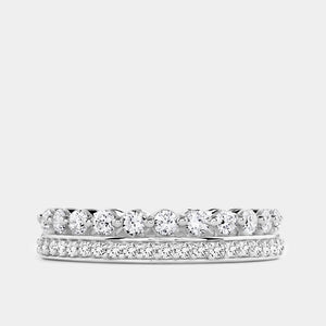 Gilded 1/2 Carat Lab-Grown Diamond Two-Row Crown-Inspired Anniversary Band