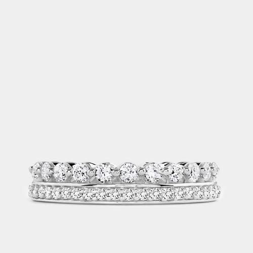 Gilded 1/2 Carat Lab-Grown Diamond Two-Row Crown-Inspired Anniversary Band