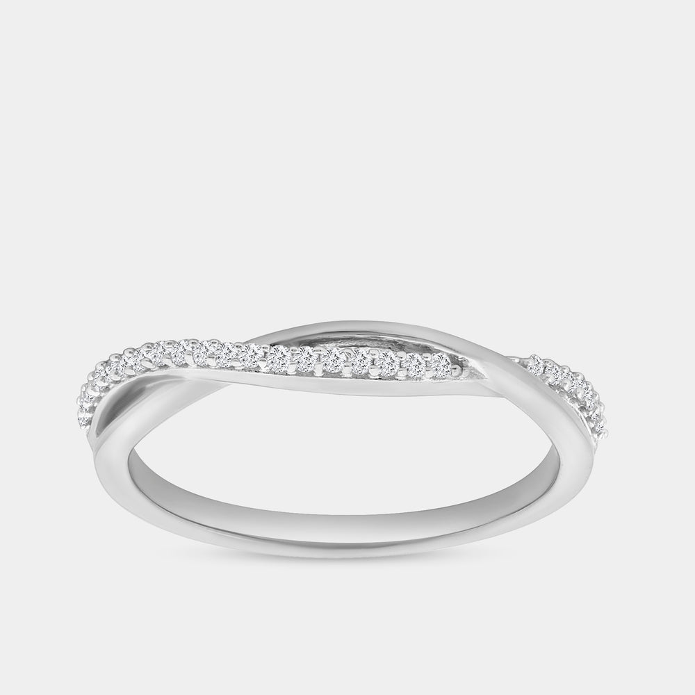 Gilded 1/10 Carat Lab-Grown Diamond Infinity Stack Ring