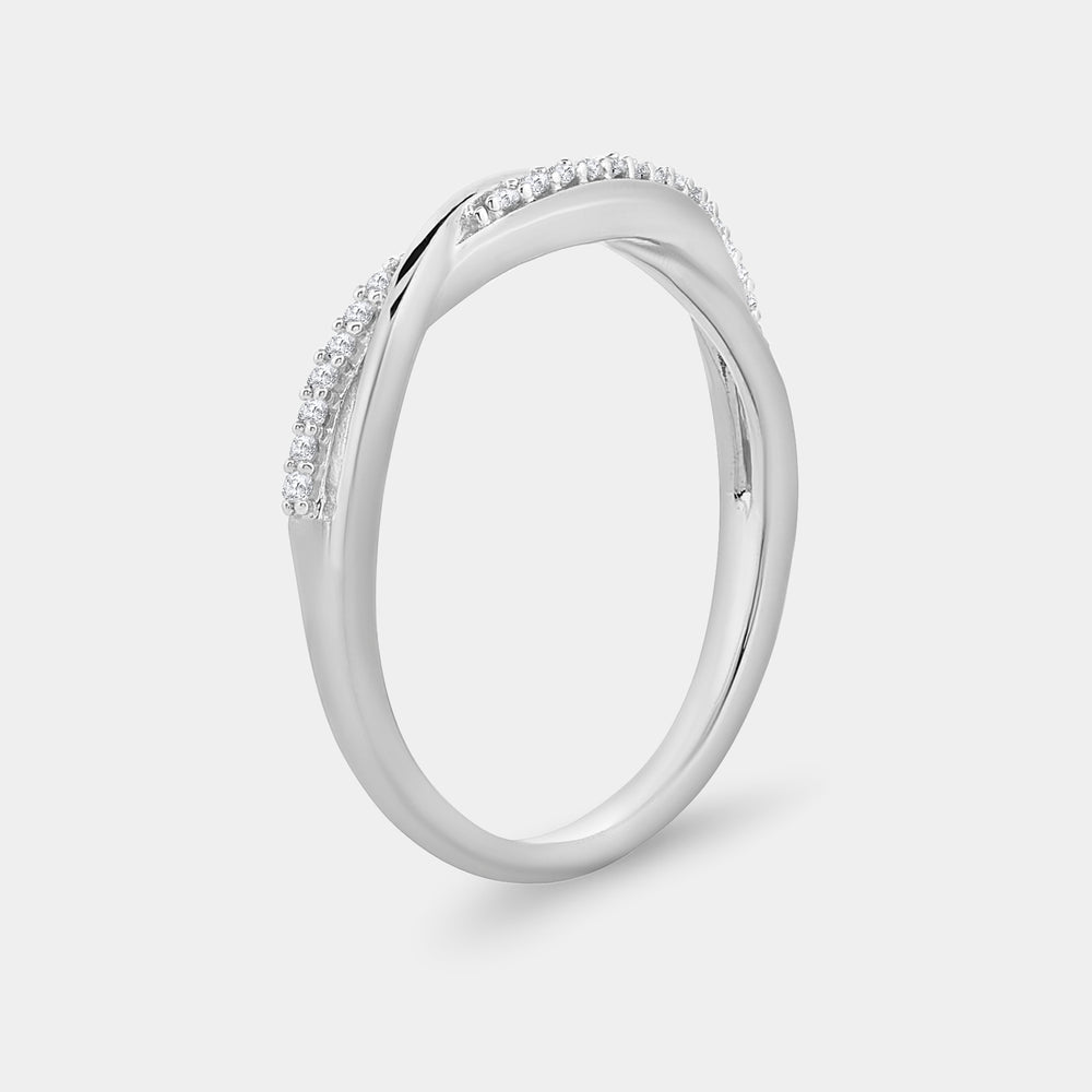 Gilded 1/10 Carat Lab-Grown Diamond Infinity Stack Ring