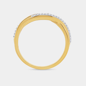 Gilded 1/10 Carat Lab-Grown Diamond Infinity Stack Ring