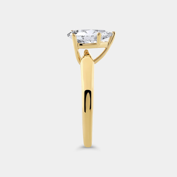 1 and 1/2 Carat Lab-Grown Diamond Pear-Shaped Classic Solitaire Ring — GILDED New York