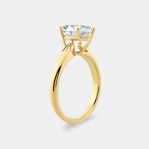 Gilded 1 and 1/2 Carat Lab-Grown Diamond Pear-Shaped Classic Solitaire Ring
