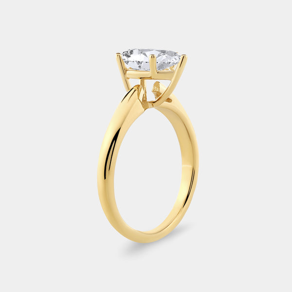 1 and 1/2 Carat Lab-Grown Diamond Pear-Shaped Classic Solitaire Ring — GILDED New York
